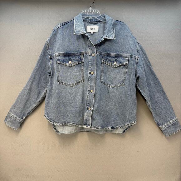 pistola Jackets & Blazers - Pistola Denim Shacket Women's XL Blue Pistola Denim Jean Jacket